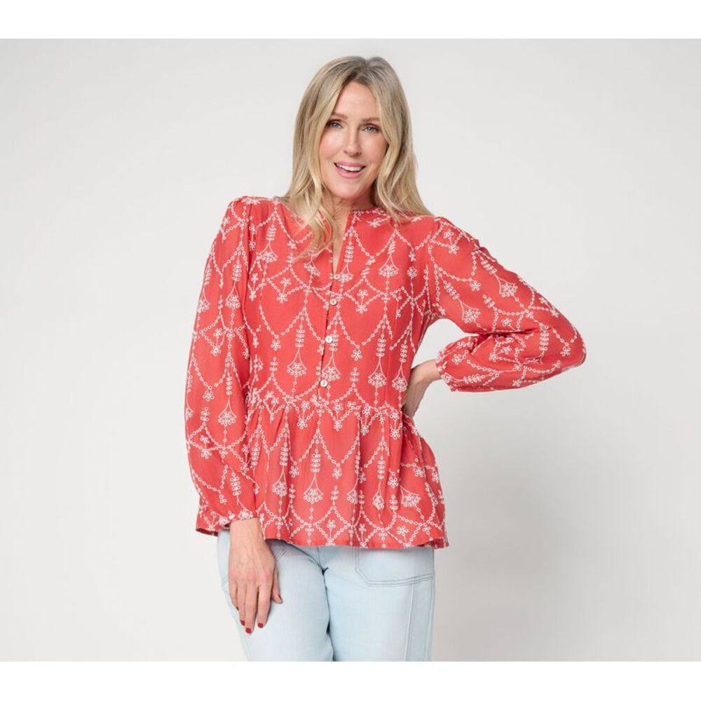 LOGO Lavish Women's Top Sz S Make Your Selection: by Lori Goldstein Red A744300